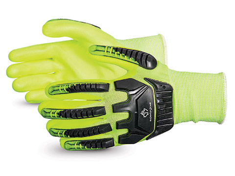 #S13YFNVB Superior Glove® Dexterity® Anti-Impact Hi-Viz Foam Nitrile Dipped Glove